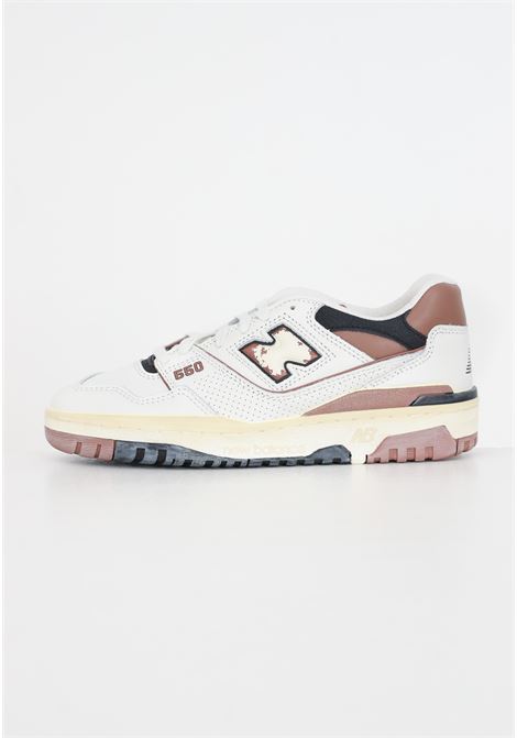 Sneakers bianche e marroni da uomo modello 550 NEW BALANCE | BB550VGCOFF WHITE-BROWN
